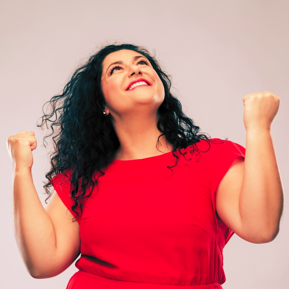 Confident woman who believes herself